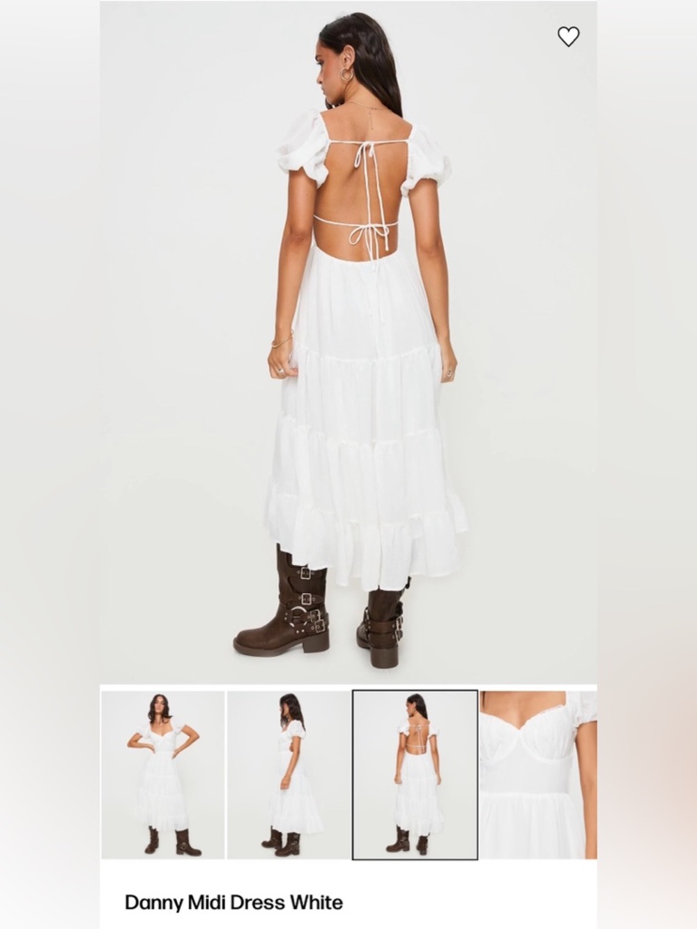 Danny Midi Dress in White - Picture 2 of 3